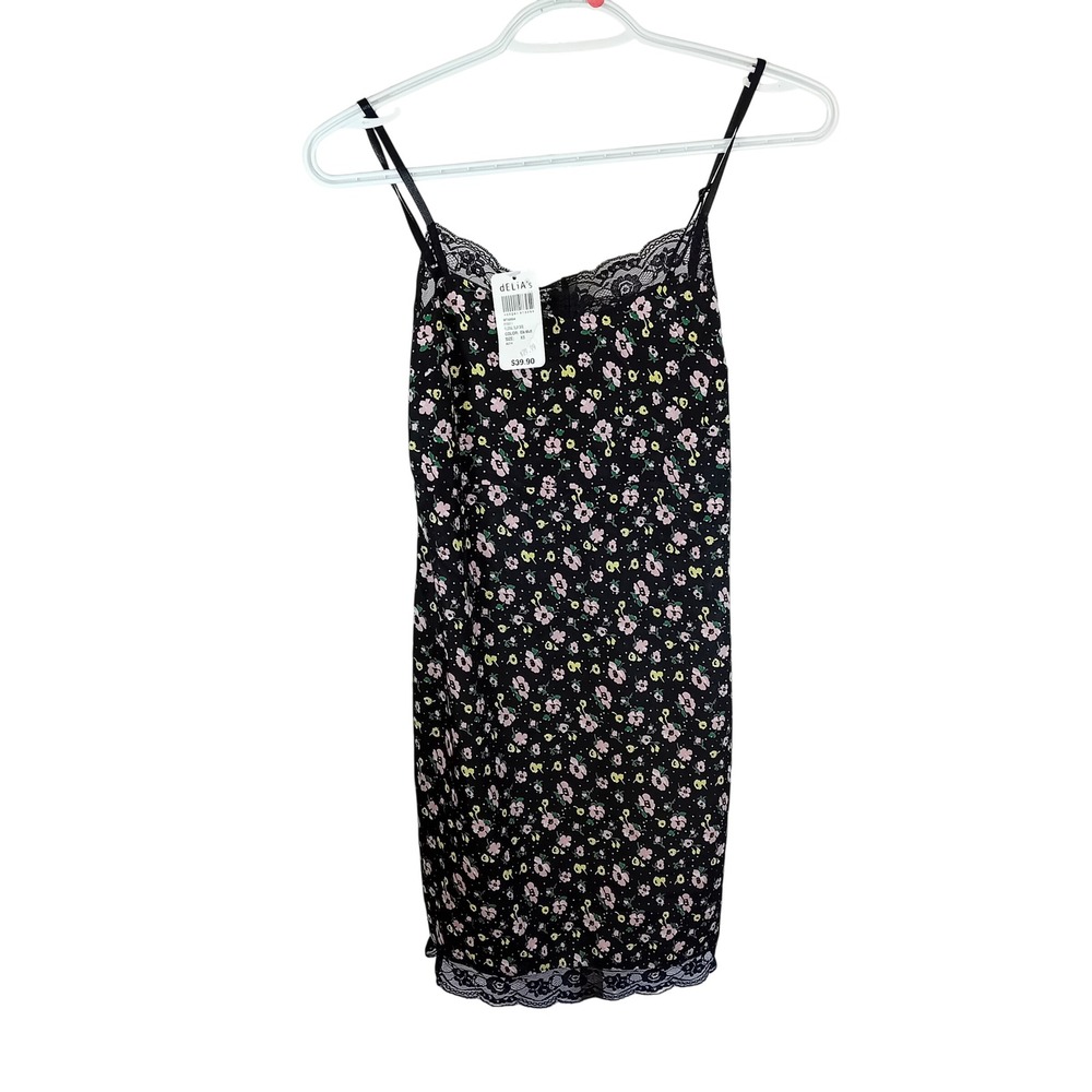 NWT Delia's Dolls Kill Floral Slip Dress Lingerie Evening Wear Lace Coquette XS